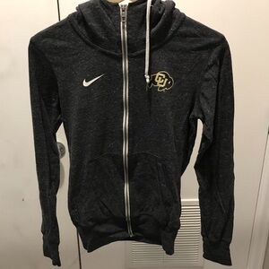 Women’s Nike Black Zip-Up Hoodie with CU Logo, Size XS